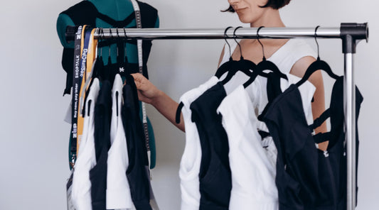 Etalon posture bras on rack, representing modern posture support solutions.